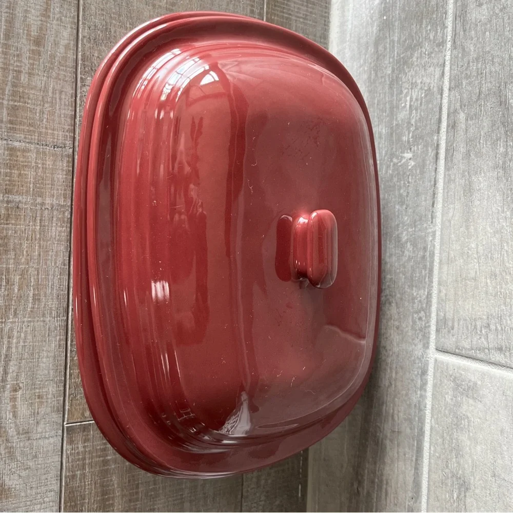Pampered Chef 3.1Qt 3L Cranberry Covered Baker Roaster Dutch Oven St…